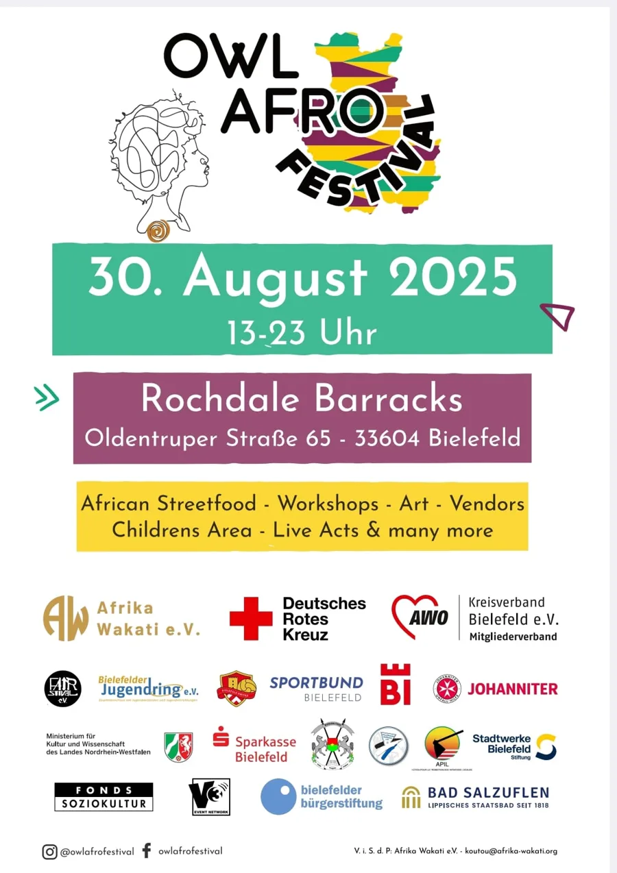 Plakat zum OWL Afrofestival am 30. August 2025