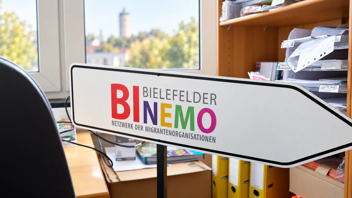 Schild von BINEMO am Empfang
