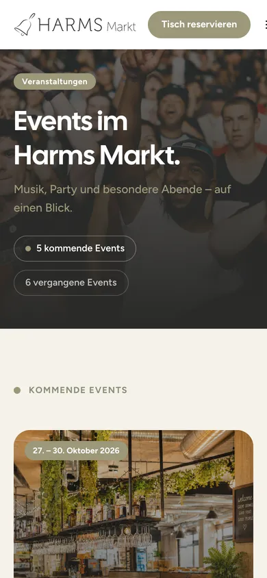 Seite Events von harms-markt.de auf dem Handy