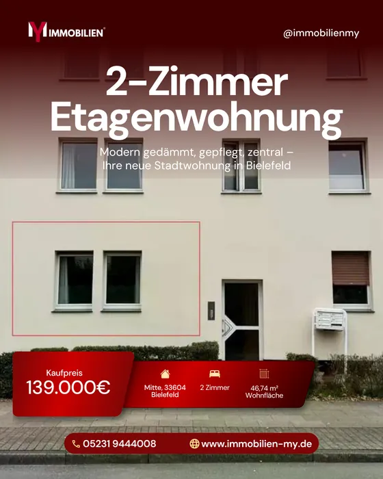 Zweiter Beitrag zur selben Wohnung mit Blick auf die Fassade