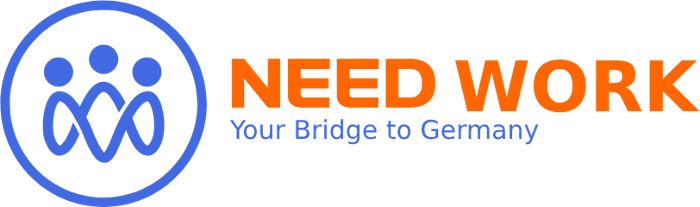 Logo Need Work mit Slogan Your Bridge to Germany