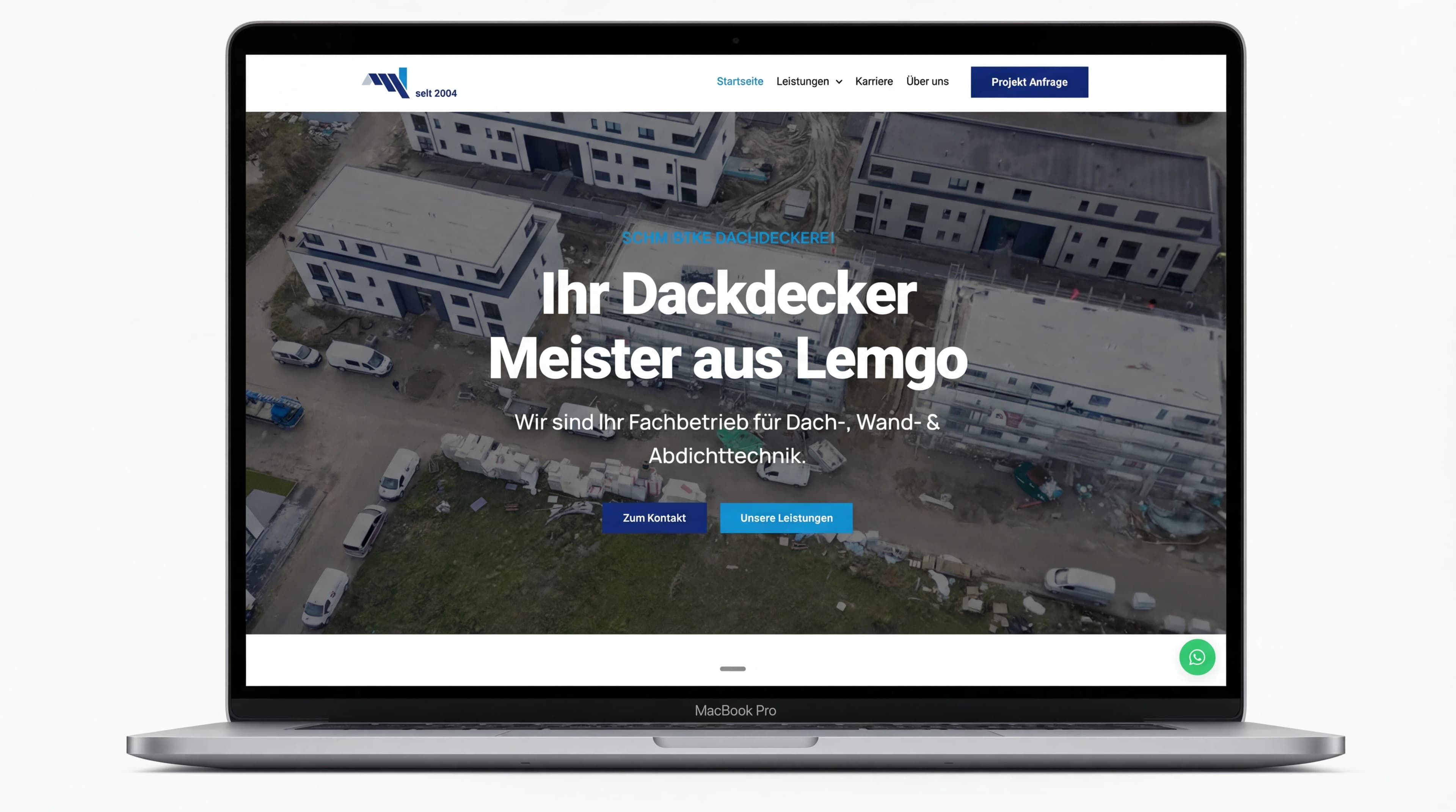 Schmidtke Dachdeckerbetrieb – Website Desktop