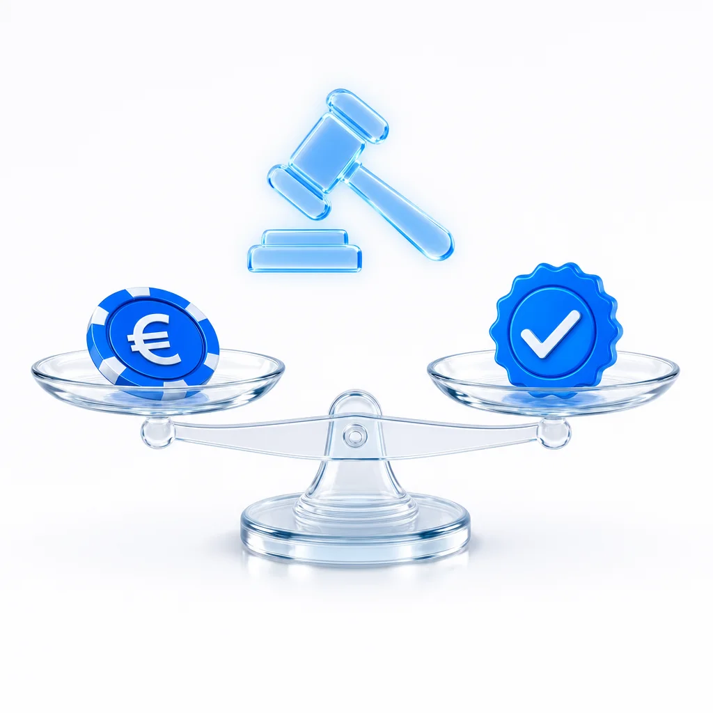 Illustration einer Waage aus Gebot und Qualitätsfaktor als Sinnbild der Google-Ads-Auktion